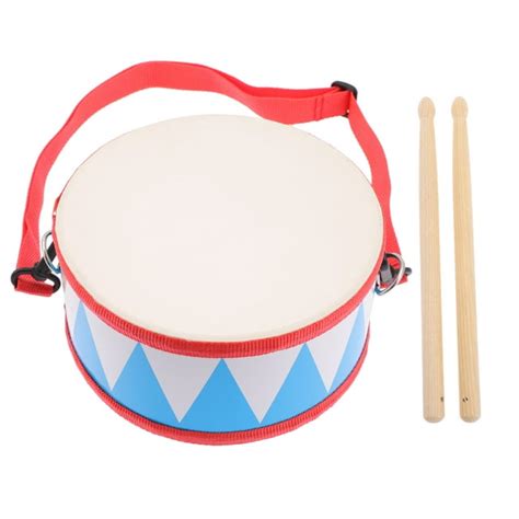 Frcolor Drum Wooden Instruments Kids Musical Percussion Drumsticks