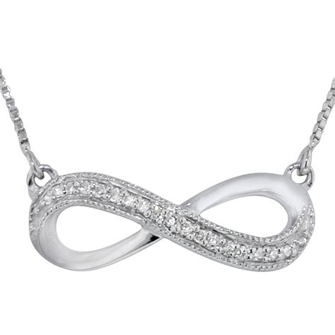 Diamond Infinity Necklace In Sterling Silver 120ct Tw Diamond