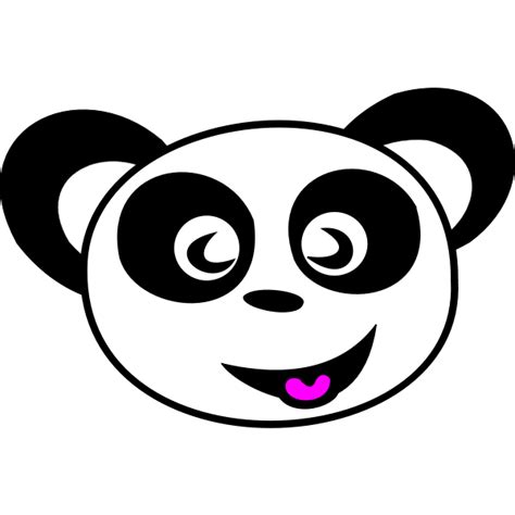 Vector Drawing Of Happy Panda Face Free Svg