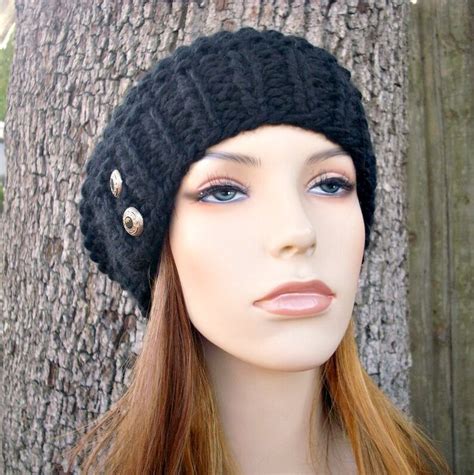 Oversized Chunky Knit Hat Womens Hat Warm Winter Hat Hand Etsy