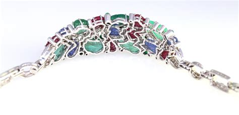 Tutti Frutti Bracelet Rubies Sapphires Emeralds Diamonds 18k Gold