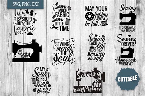 Sewing Svg Bundle Sew Crafty Sewing Quotes Cut File Bundle