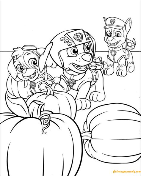Coloring pages of most popular paw patrol characters. Skye, Zuma And Chase From Paw Patrol Coloring Pages ...