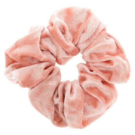 Velvet Hair Scrunchie Blush Pink Claires Us