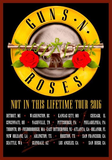 GUNS N ROSES Not In This Lifetime 2016 Tour Poster Print Prints4u