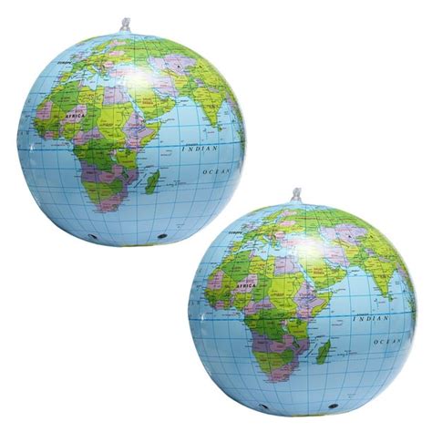 2 Pack Inflatable Globe Beach Ball Inflatable Earth World 2 Ball