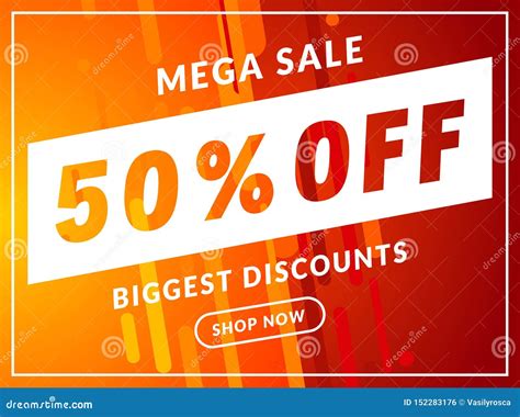 Mega Sale 50 Percent Off Banner Template Design Big Sale Special Offer