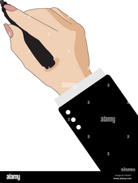 The Hand Holds A Marker In A Vector Illustration Style Write Underline
