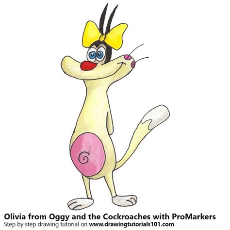 Olivia From Oggy And The Cockroaches With Promarkers Speed Drawing