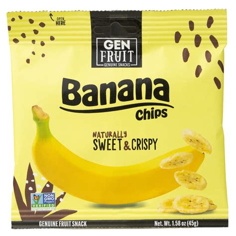 Genfruit Banana Chips Original Flavor Unsweetened Dried Banana