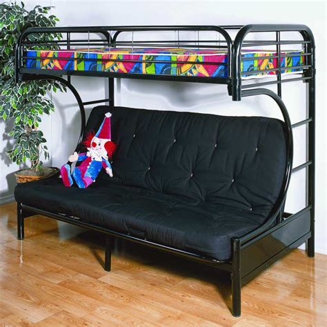 Home / futon bunk beds. Keagan C-Shaped Twin Over Futon Metal Bunk Bed - Gloss ...