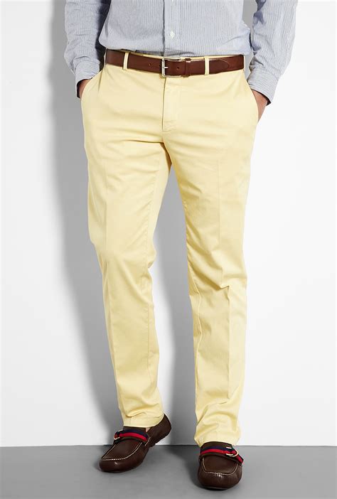 Polo Ralph Lauren Yellow Slim Fit Stretch Chinos In Yellow For Men Lyst