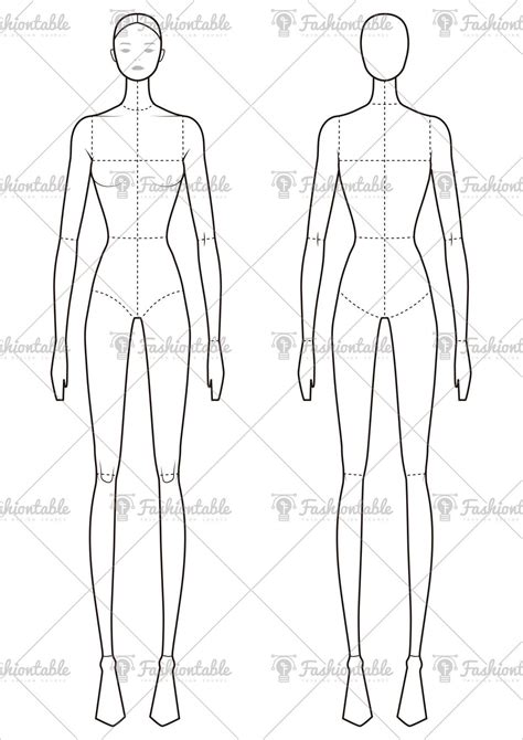Female Fashion Croquis Template Update Etsy Fashion Design Template
