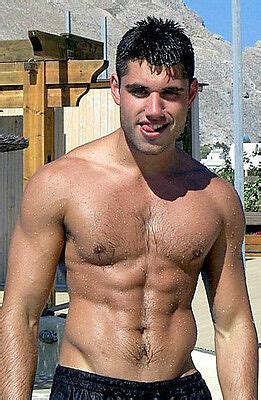 Shirtless Male Muscle Hunk Jock Hairy Chest Abs Wet Look PHOTO Pinup X P EBay