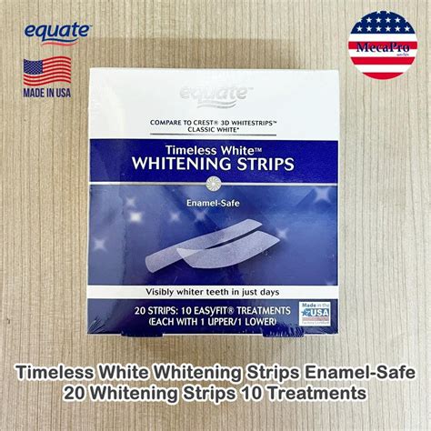 Equate Timeless White Whitening Strips Enamel Safe 20 Whitening Strips