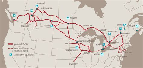 This railway passes through the cities of cleveland, chicago, omaha. Canadian Pacific Railway Map