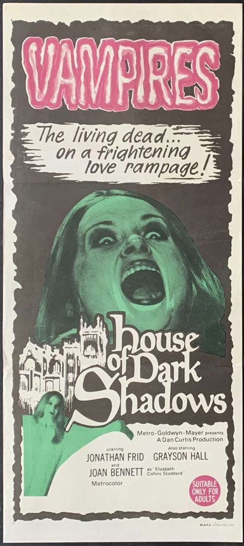 All About Movies House Of Dark Shadows Daybill Poster 1970 Barnabas