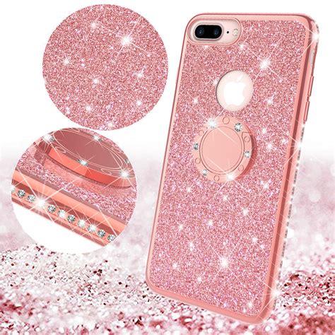 Apple Iphone 8 Case Glitter Cute Phone Case Girls With Kickstandblin