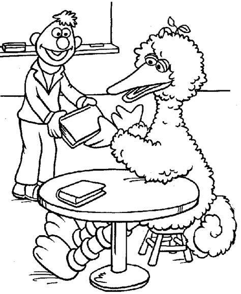 Big Bird Coloring Pages At School