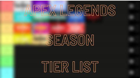 Apex Legends Season Tier List Youtube