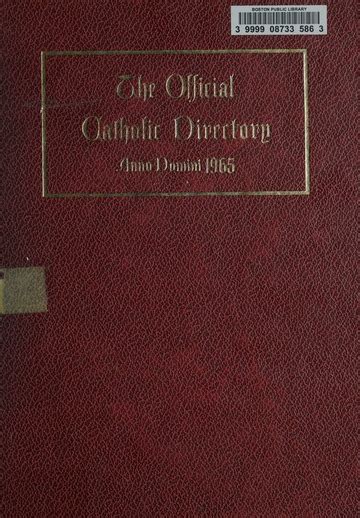 The Official Catholic Directory For The Year Of Our Lord Free