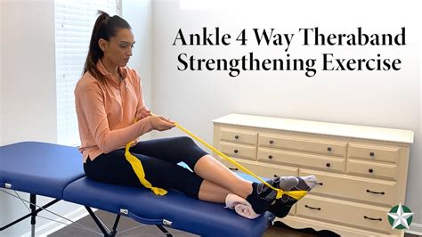 ankle 4 way theraband stretch demonstration physical therapy exercises youtube