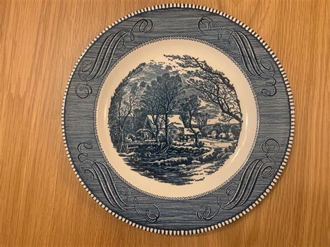Currier And Ives The Old Grist Mill Plate By Royal Etsy