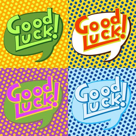 Good Luck Text Farewell Vector Lettering With Lucky Phrase Background