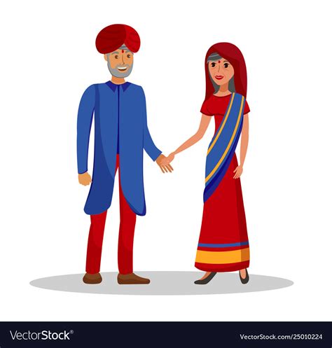 Old Indian Couple Husband And Wife Royalty Free Vector Image