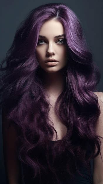 Premium Ai Image A Woman With Purple Hair And Purple Hair
