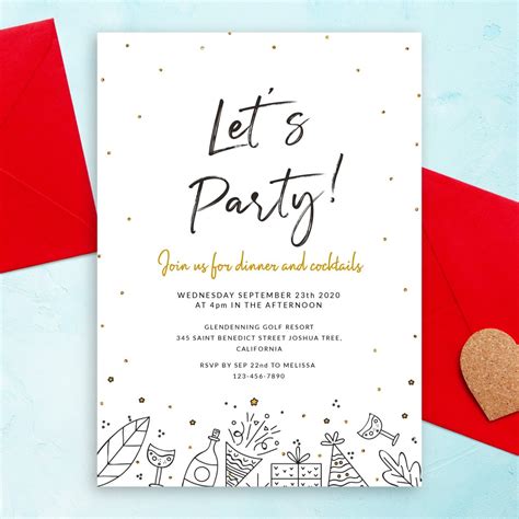 dinner and cocktails party invitation template online maker