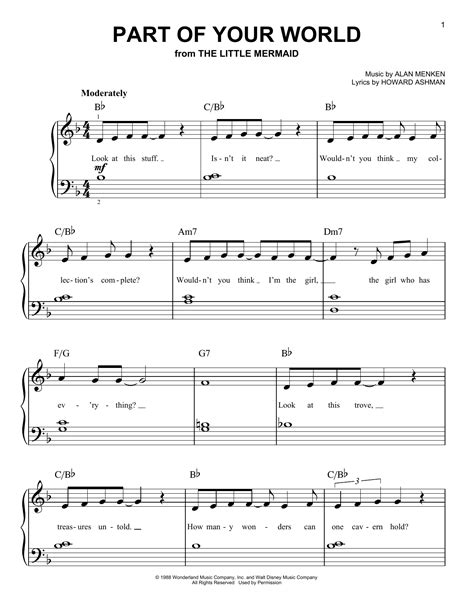 Part Of Your World Sheet Music Direct