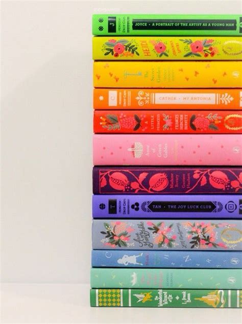 Colorful Classics Book Aesthetic Book Spine Book Design