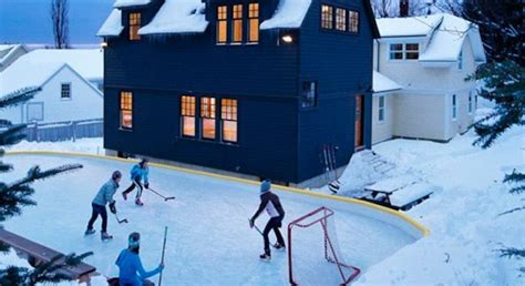 Family skating backyard rink kit. Backyard Ice Rink