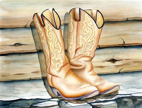 Cowboy Boots Painting By Lyn Delano