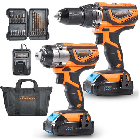 Vonhaus 20v Cordless 2 Tooi Drill And Driver Combo Kit With Battery