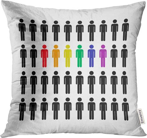 Vanmi Throw Pillow Cover Gender Lgbt People Rainbow Flag Neutral Bisexual Decorative Pillow Case