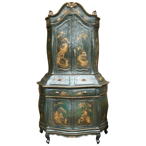18th Century Venetian Rococo Lacquer Cabinet Box House Antiques