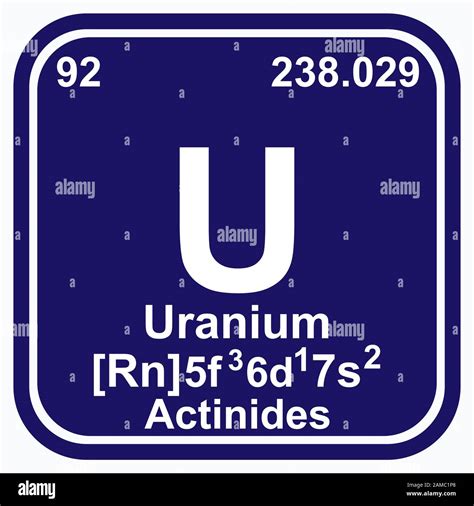Uranio Tabla Periódica De Los Elementos Ilustración Vectorial Eps 10