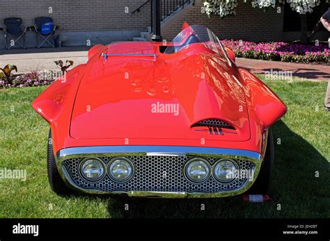 Hershey Pa June 11 2017 1960 Plymouth Xnr Concept Ghia Stands On