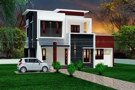 Marvellous Two Storey Home On Flat Roof Kerala House Design House