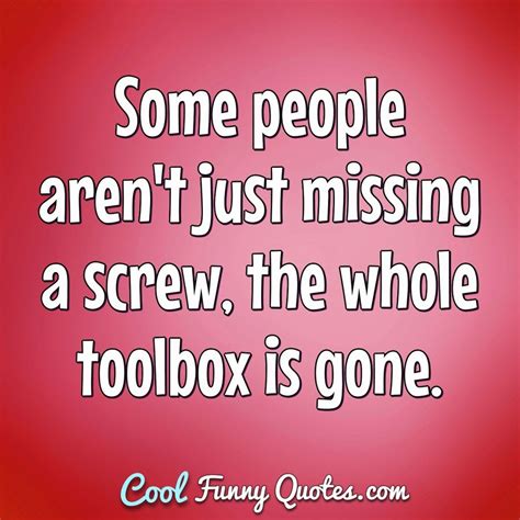 Some People Arent Just Missing A Screw The Whole Toolbox Is Gone