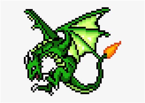Green Dragon Wyrmling Pixel Art Grid Dragon 740x710 Png Download