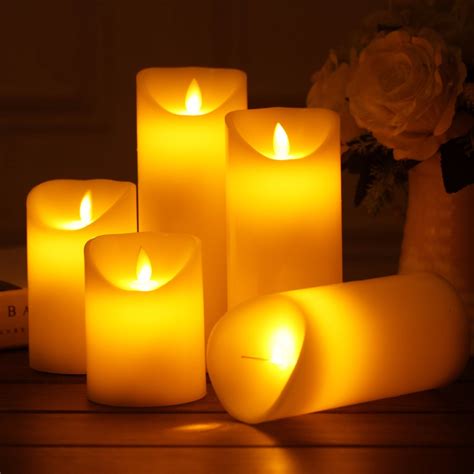 Set Of 3 Different Size Candle Battery Operated Flameless Artificial