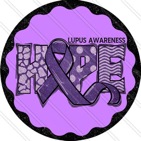 Lupus Awareness Sign Lupus Disease Purple Ribbon Fight Hope Metal Sign