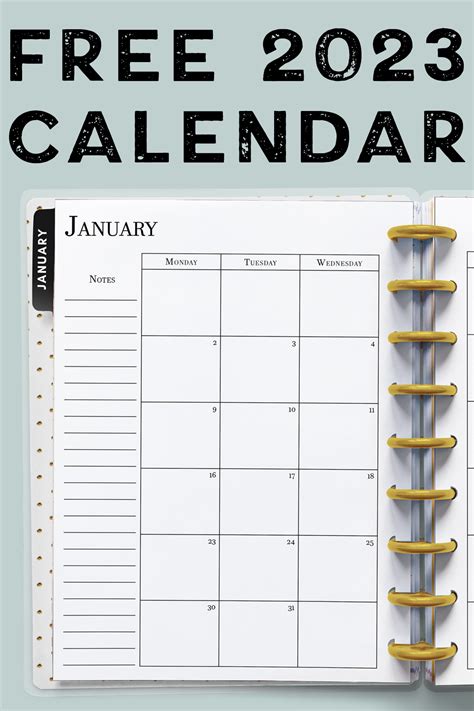 2023 Calendar Printable Free Simple Print Monthly Calendars