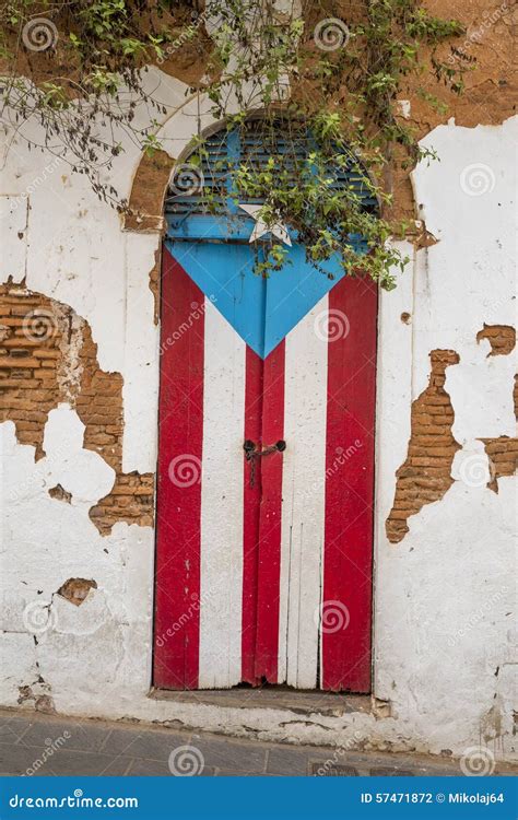 Door Old San Juan Puerto Rico Flag