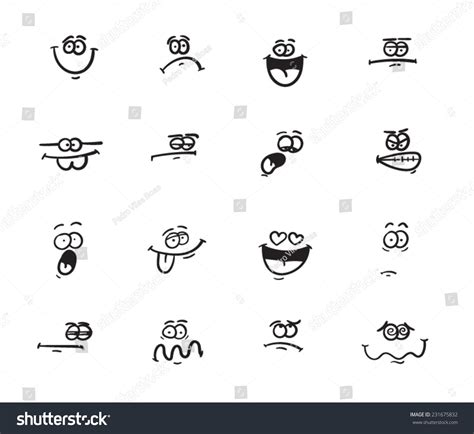 Set Funny Smiley Faces Different Expressions Vector De Stock Libre De