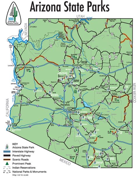 Arizona National Parks And Monuments Map