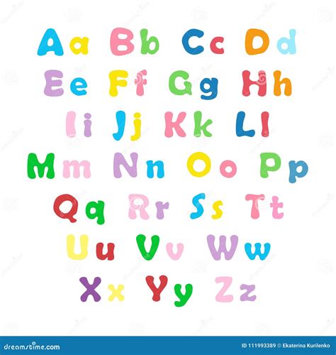 English Color Alphabet Stock Vector Illustration Of Colorful 111993389